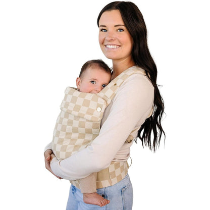 Ava & Oliver Essential Baby Carrier Almond Check front view