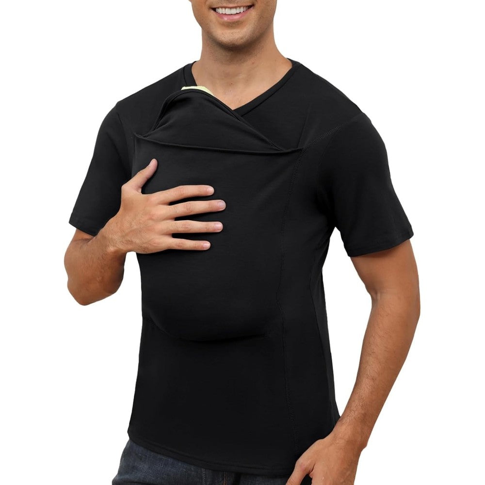 ThusFar mens baby carrier shirt front view for dad