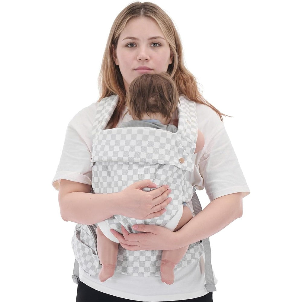 Grownsy baby carrier newborn to toddler white front view