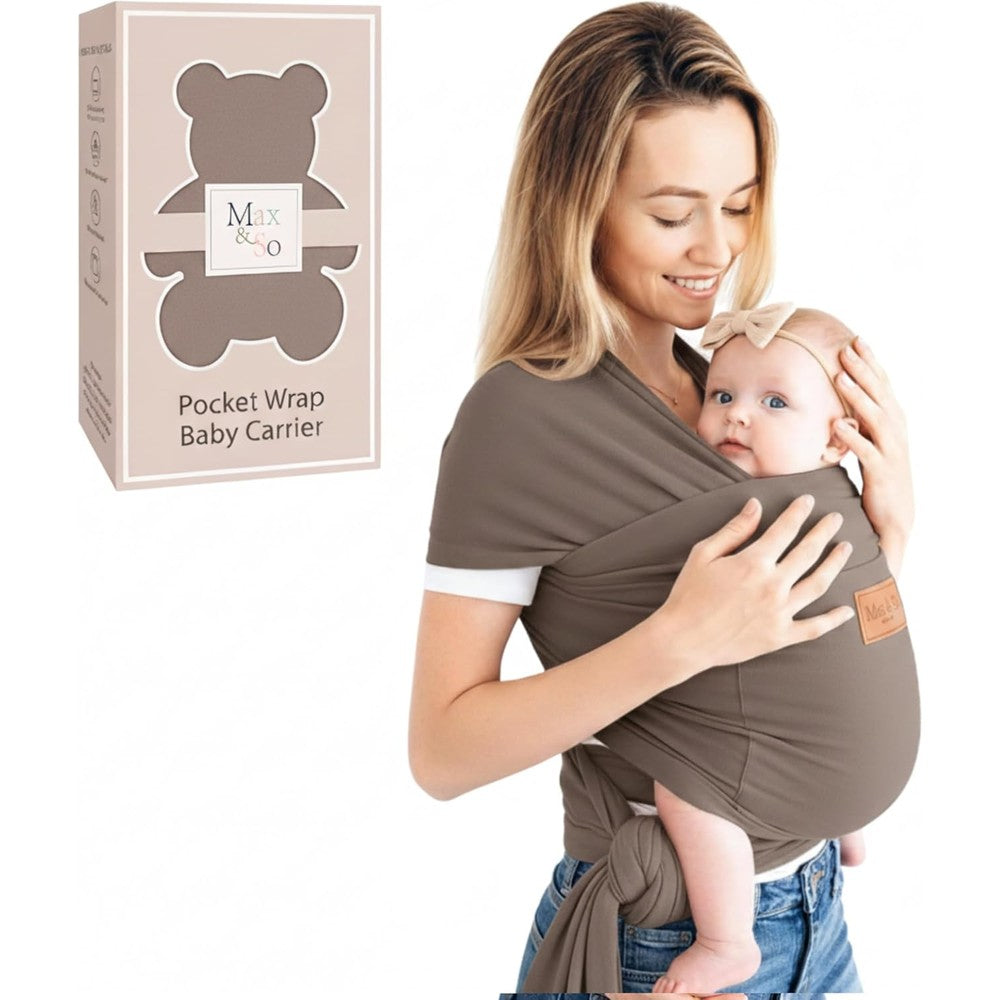 Max and So premium cotton baby wrap carrier front view