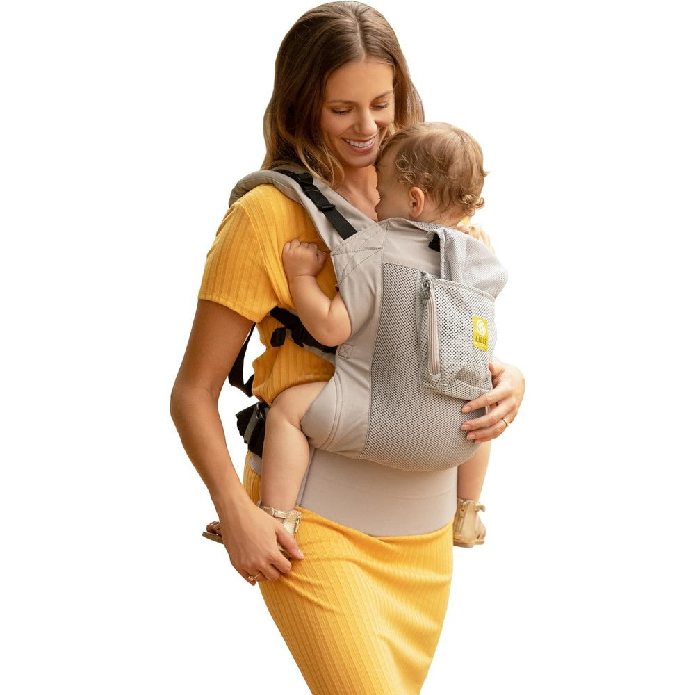 LILLEbaby 3 in 1 CarryOn Airflow Toddler Carrier front view showing Mist mesh panel