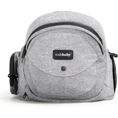 TushBaby Original Hip Seat Baby Carrier in grey color front view