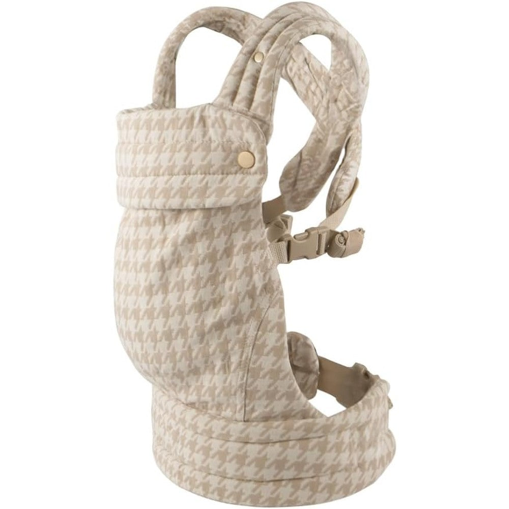 Nest Blanche ergonomic baby carrier in houndstooth pattern front view
