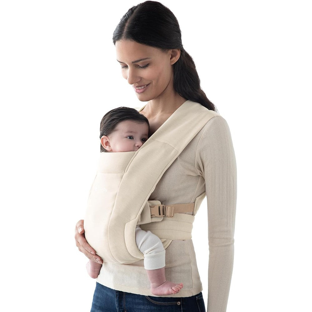 Ergobaby Embrace newborn baby carrier in cream color front view