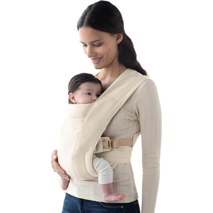 Ergobaby Embrace newborn baby carrier in cream color front view