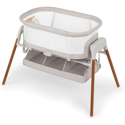 Chicco LullaGlide Plus Electronic 3-in-1 Baby Bassinet front view in Serene Beige