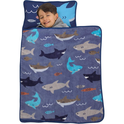 Everything Kids shark toddler nap mat front view
