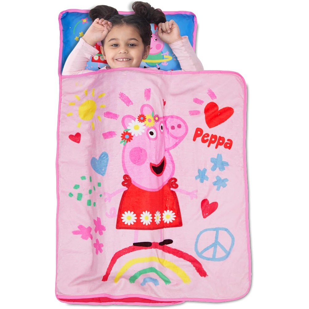 NoJo Peppa Pig toddler nap mat front view for daycare