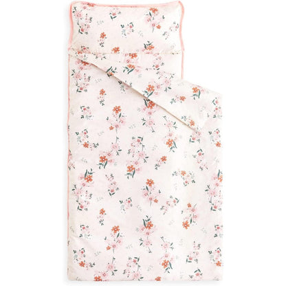 Wake In Cloud toddler nap mat front view showing light pink floral pattern