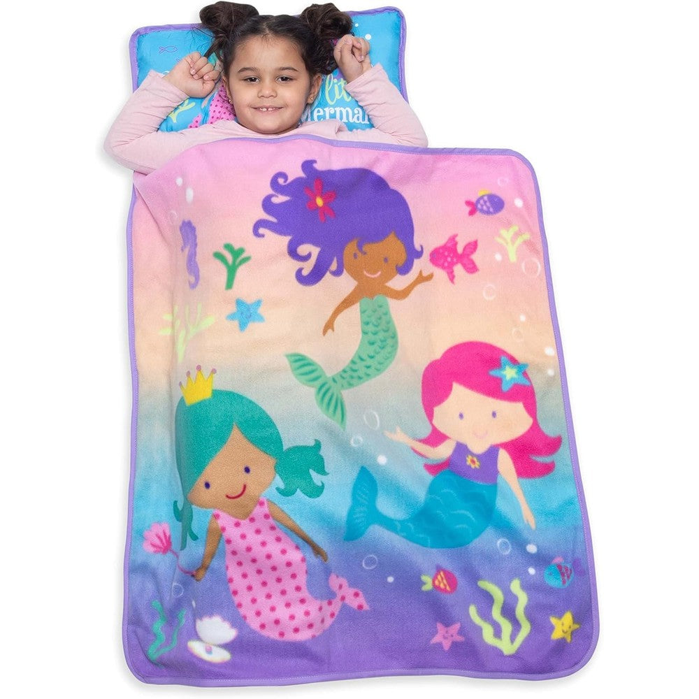 Baby Boom Funhouse Mermaid Kids Nap Mat Set front view