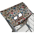 Generic shopping cart cover front view displaying the cute cartoon print design.