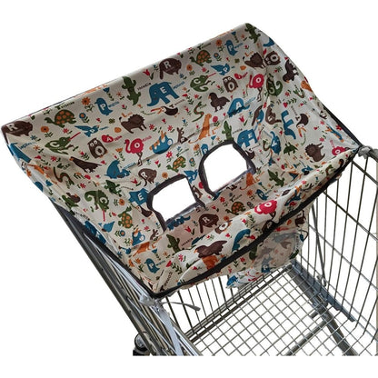 Generic shopping cart cover front view displaying the cute cartoon print design.