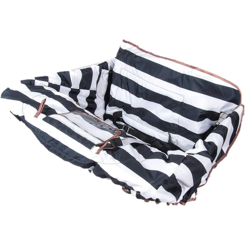 Lumiere Baby shopping cart cover front view on a shopping trolley