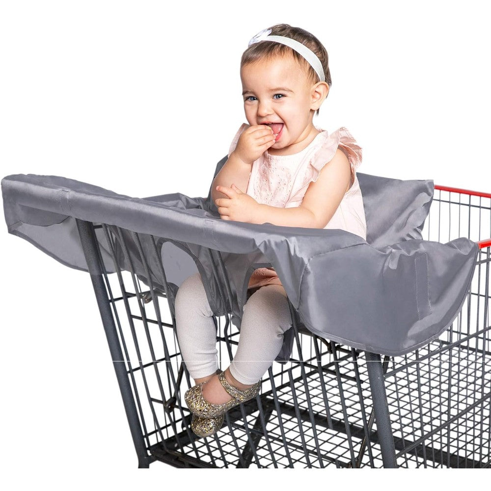 J.L. Childress Healthy Habits shopping cart and high chair cover front view protecting a baby seat