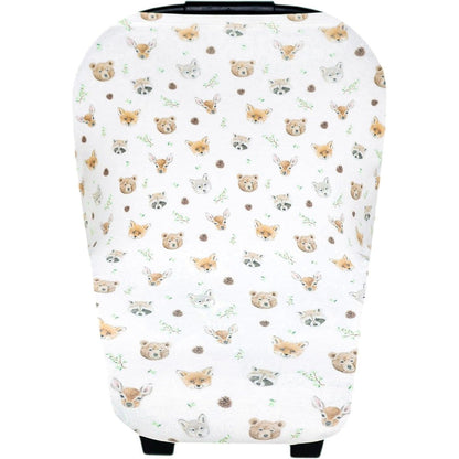 Copper Pearl Wilder multi-use cover front view of woodland print