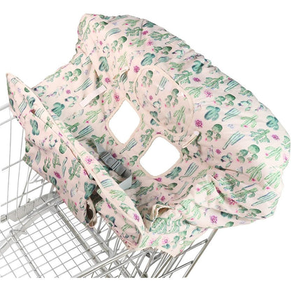 Raising Willow shopping cart cover front view on a grocery trolley