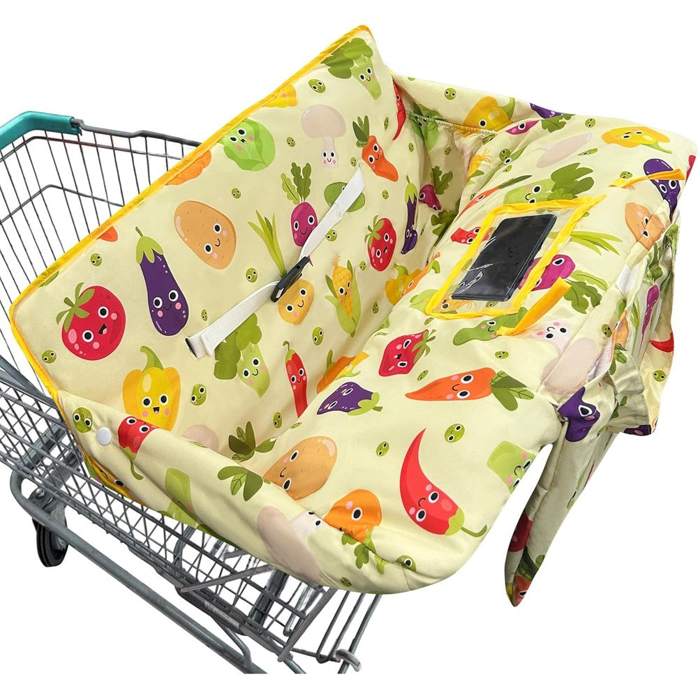 Gxfcymxbd baby shopping cart cover front view installed on supermarket trolley