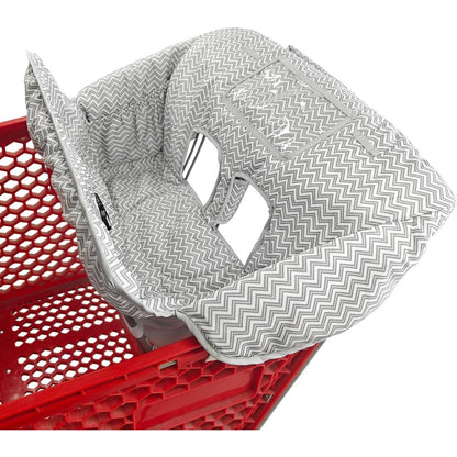 Love&go 2-in-1 shopping cart cover front view gray chevron design