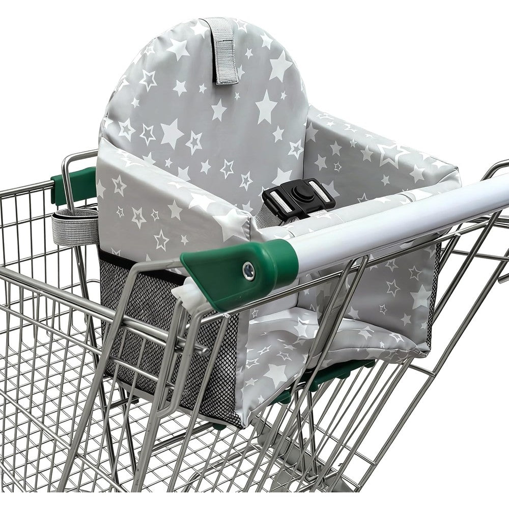 Hooetoon baby shopping cart cover front view with safety harness