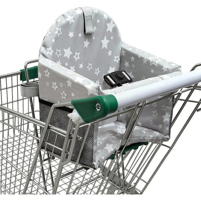 Hooetoon baby shopping cart cover front view with safety harness