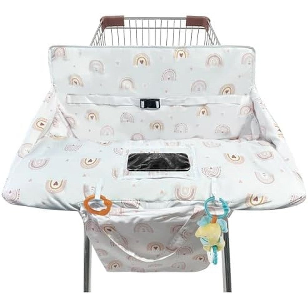 Gxfcymxbd baby shopping cart cover front view on a grocery trolley
