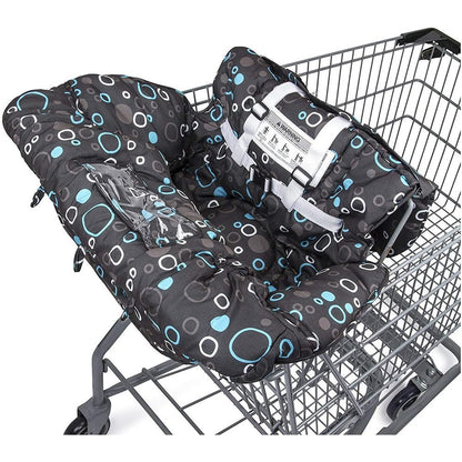 Kepler Brands premium shopping cart cover black front view installed on a public cart.