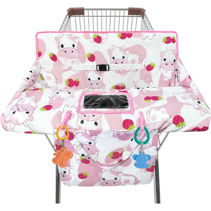 Gxfcymxbd 2-in-1 shopping cart cover for baby front view showing soft cotton fabric