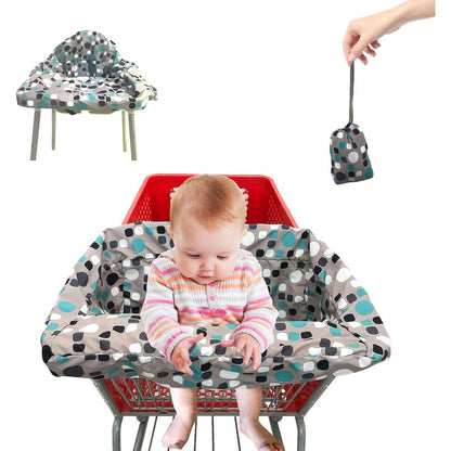 Pozico 2-in-1 baby shopping cart cover front view in bluepoint design