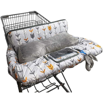 DODO NICI baby shopping cart cover front view showing plush cotton cushioning