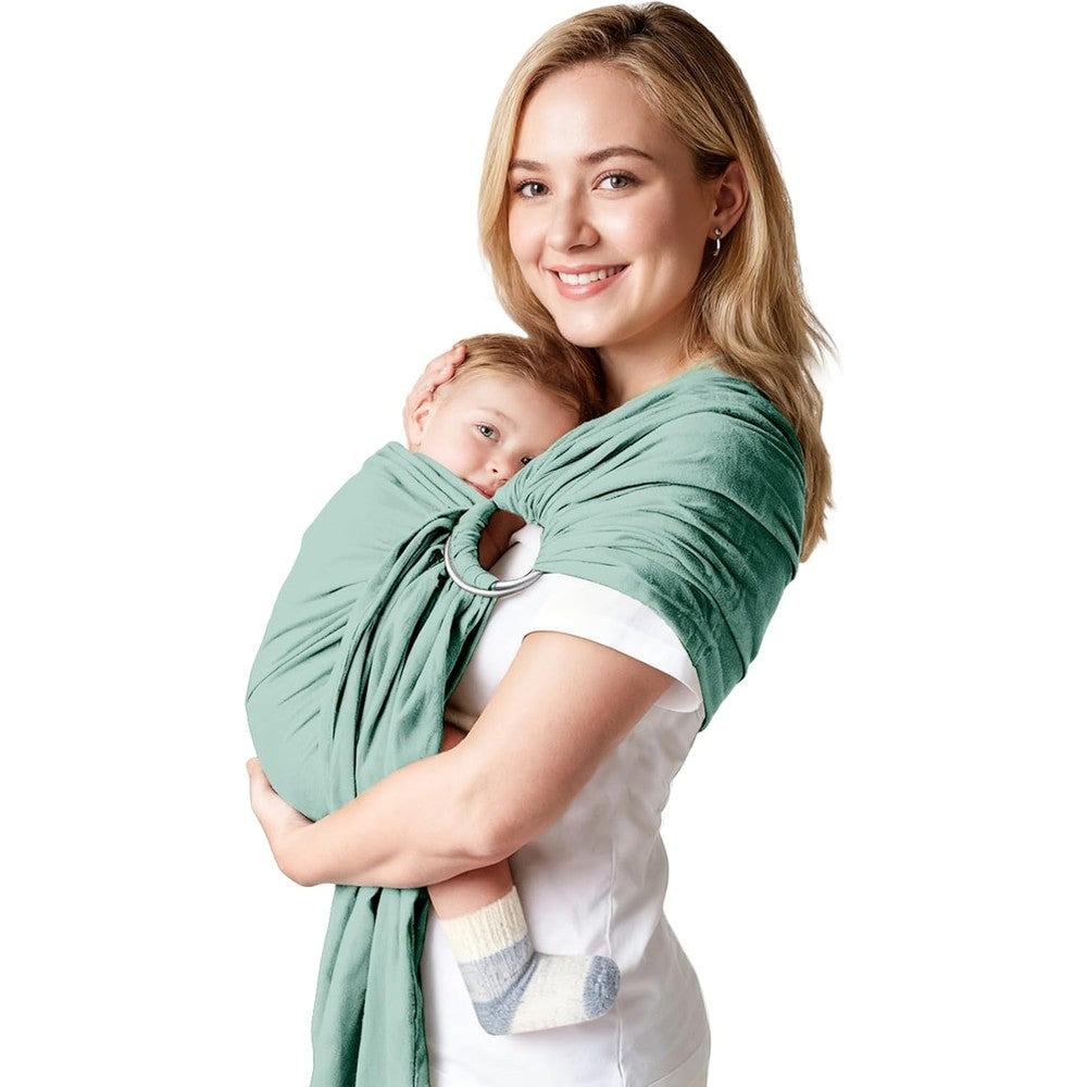MISSWISDOM baby ring sling carrier front view holding newborn