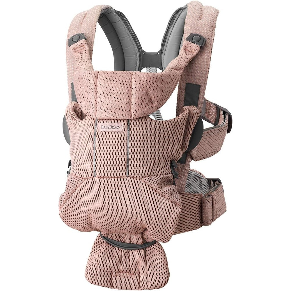 BabyBjörn Baby Carrier Free Dusty Pink front view ergonomic infant carrier