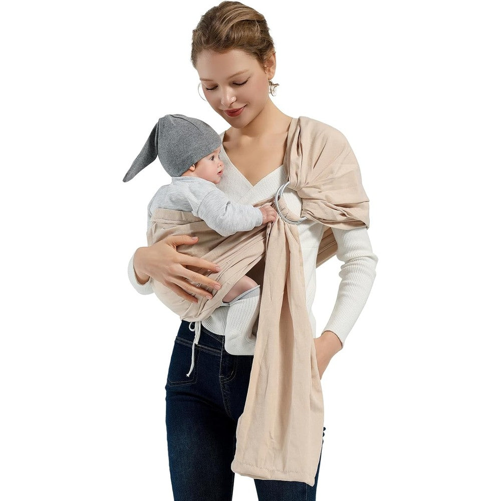Shiaon baby ring sling wrap in cream front view