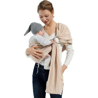 Shiaon baby ring sling wrap in cream front view