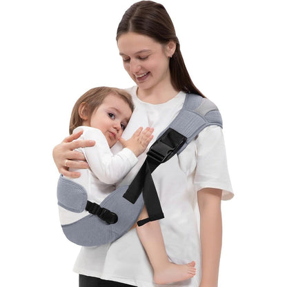 COSDIG baby carrier newborn to toddler grey front view hands free ergonomic sling