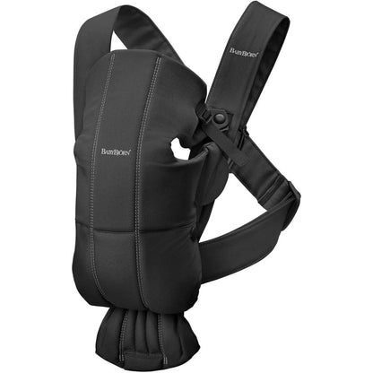 BabyBjorn Baby Carrier Mini black woven front view ergonomic newborn sling