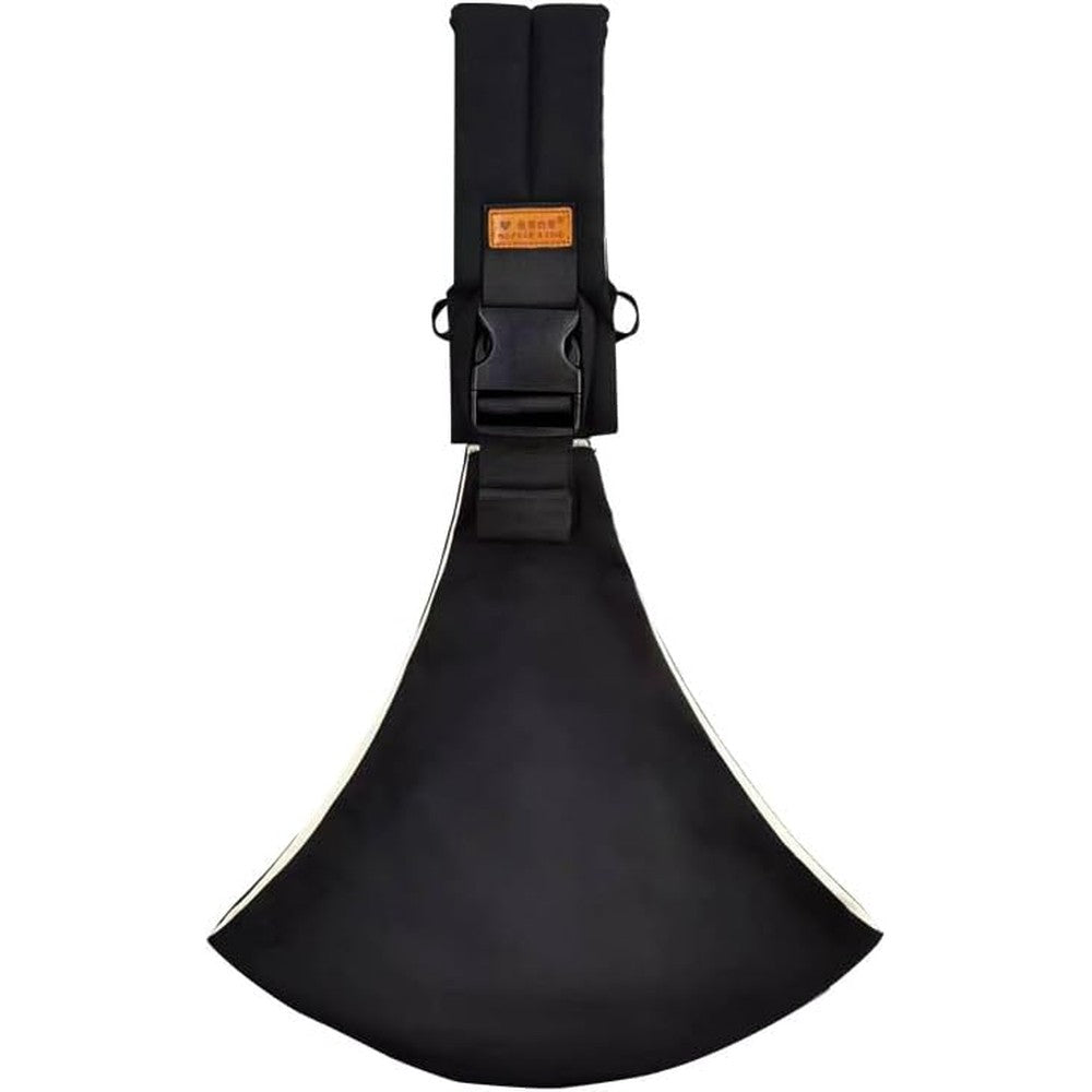 Beyoik baby sling carrier in black front view showing adjustable strap