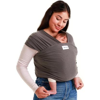 Sleepy Wrap stretchy ergonomic baby carrier sling front view dark gray color