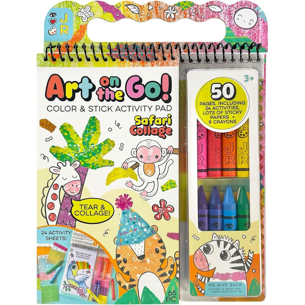 Bright Stripes Art on the Go Collage Fun Jungle Theme Travel Kit front packaging view