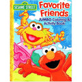 Bendon Sesame Street Favorite Friends jumbo coloring and activity book front cover view showing Elmo and Zoe.