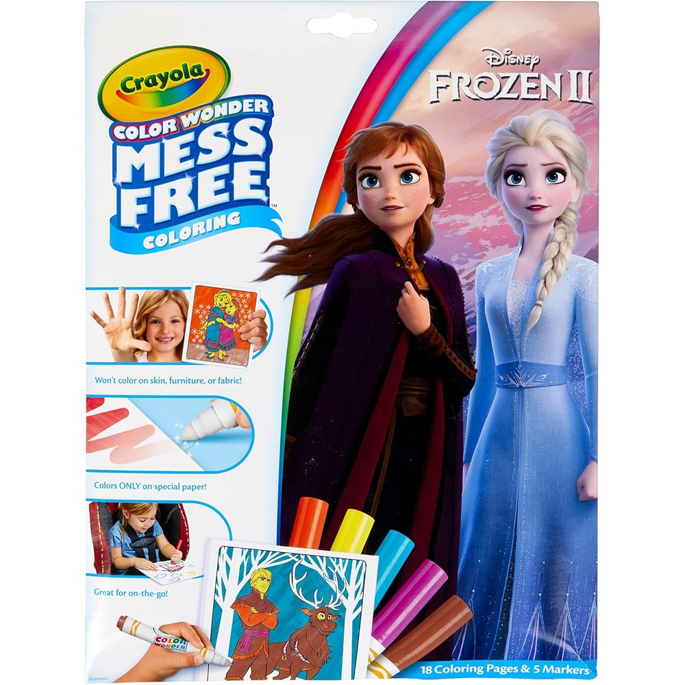 Crayola Frozen Color Wonder Mess Free coloring set front view showing Elsa packaging.