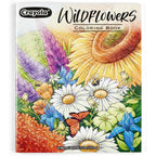 Crayola Wildflower Adult Coloring Book front cover view showing intricate floral graphics.