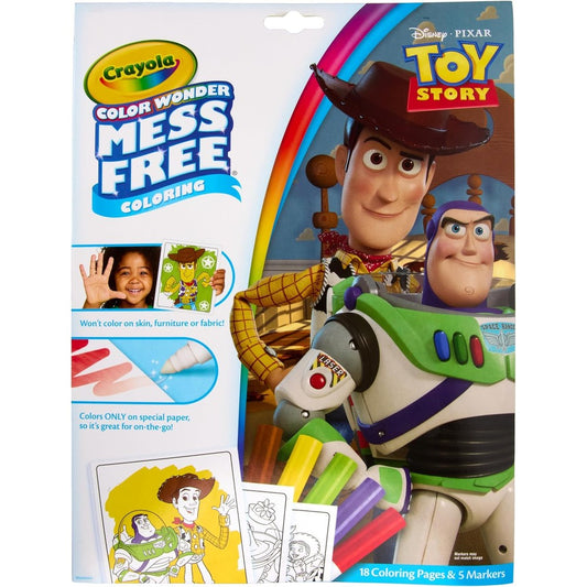 Crayola Color Wonder Toy Story Five mess free coloring pages and markers set front view