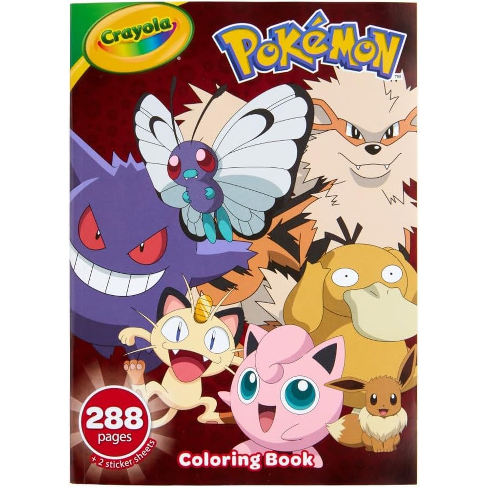 Crayola Giant Pokemon Coloring Book front view showing Pikachu character artwork