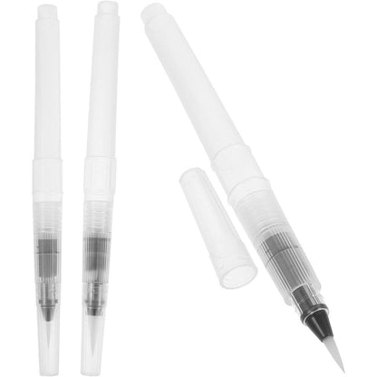 EXCEART refillable watercolor painting brush pen set front view showing three clear pens