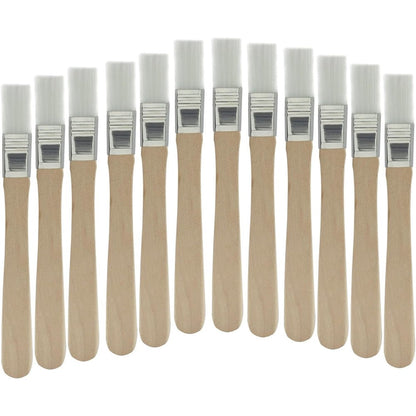 OSVJE 12 piece soft bristle paint brush set front view showing yellow handles and nylon filaments