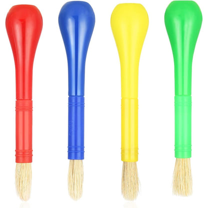 Larrel children's jumbo art brushes set front view featuring four colorful toddler paintbrushes