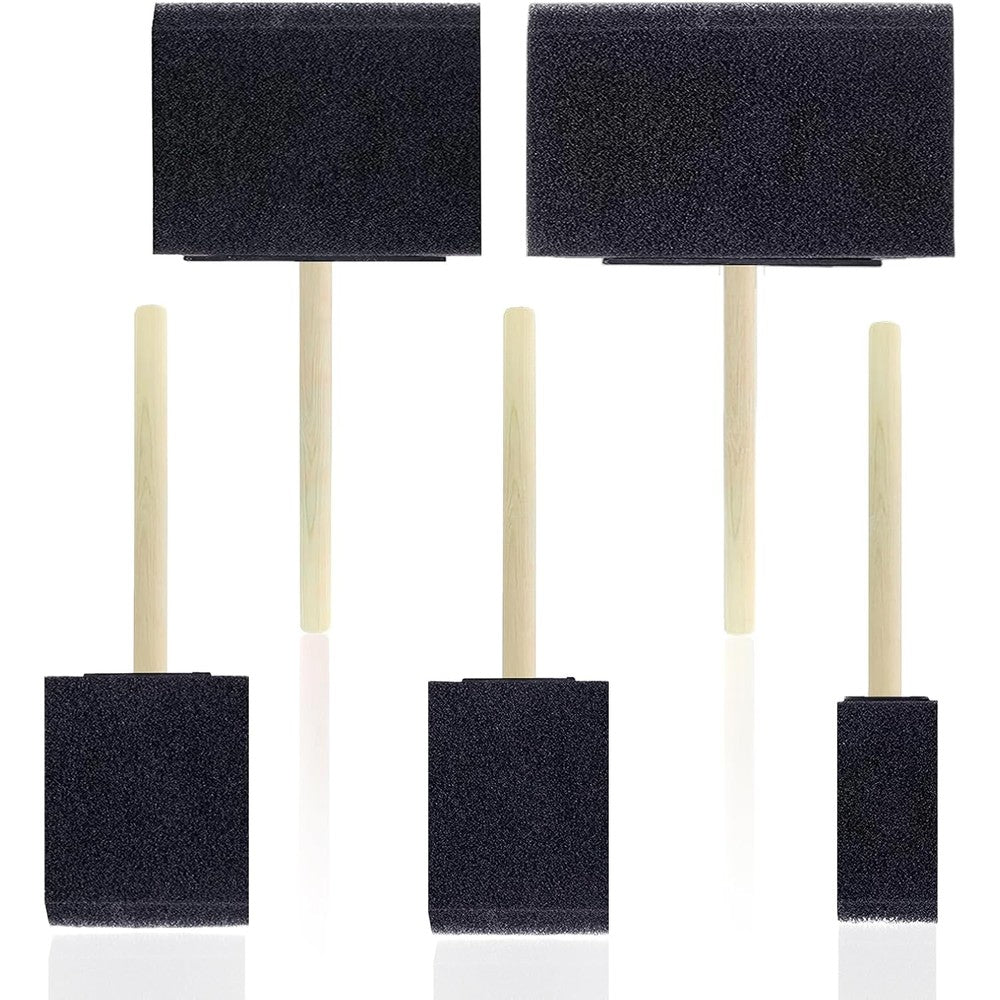Feelake professional foam paint brushes 5 piece set front view showing assorted sizes from 1 inch to 4 inches for DIY crafts