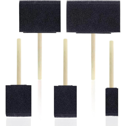 Feelake professional foam paint brushes 5 piece set front view showing assorted sizes from 1 inch to 4 inches for DIY crafts