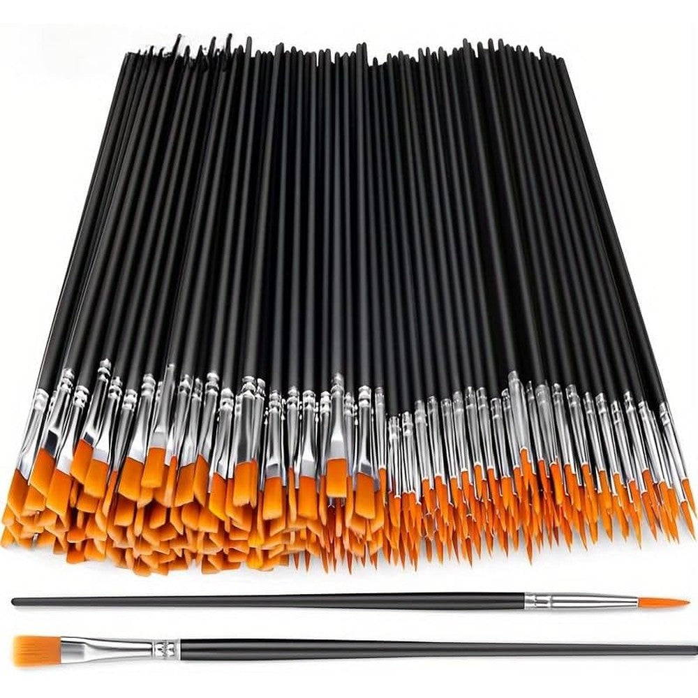 AROIC 15 piece black brush head oil tubes nylon paint brush set front view