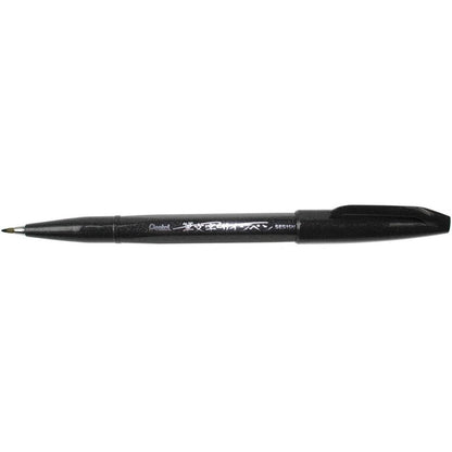 Pentel Fude Touch Sign Pen black brush tip front view for modern calligraphy